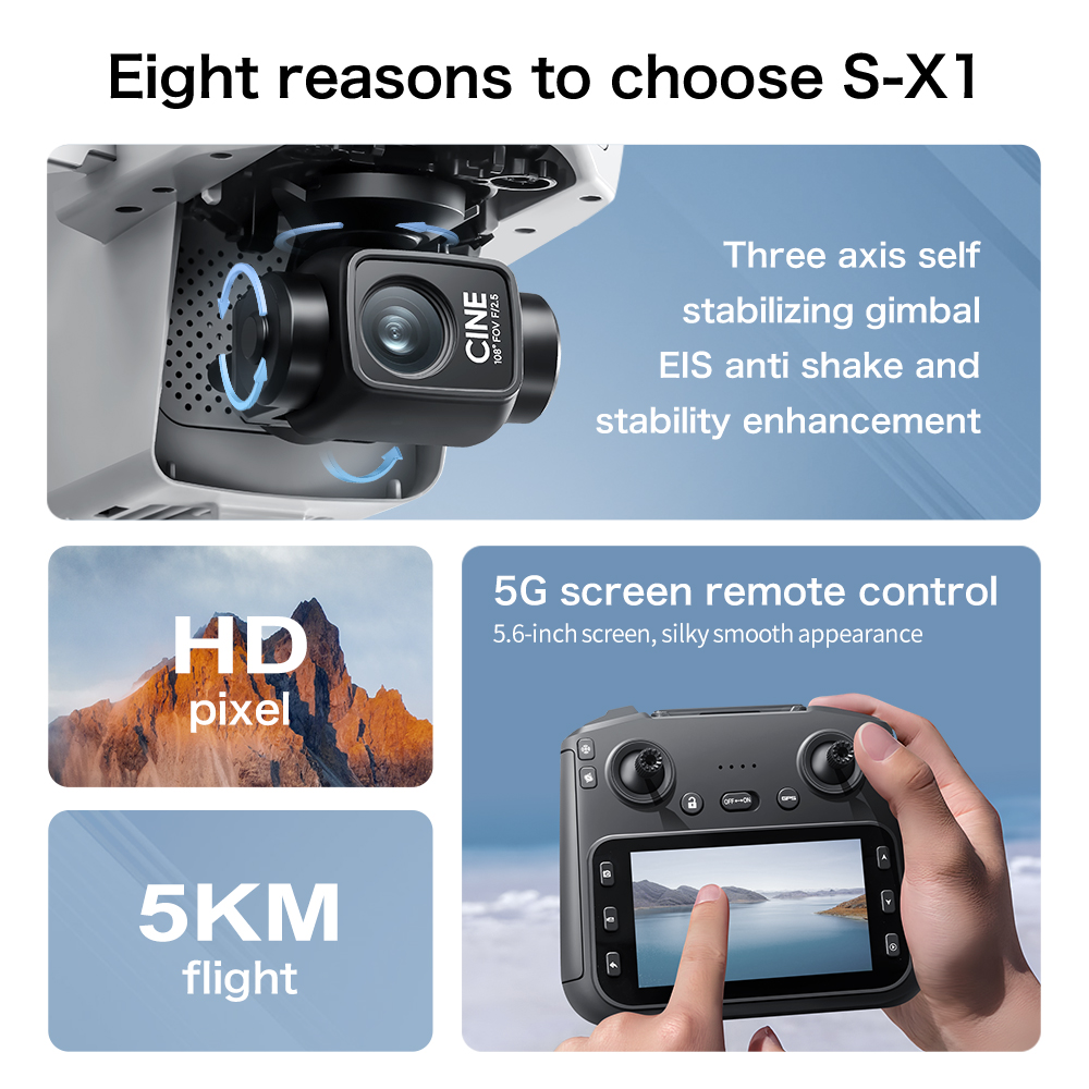Drone GPS S-X1 MAX dengan Gimb - Drone Multispectral ulasan dan harga